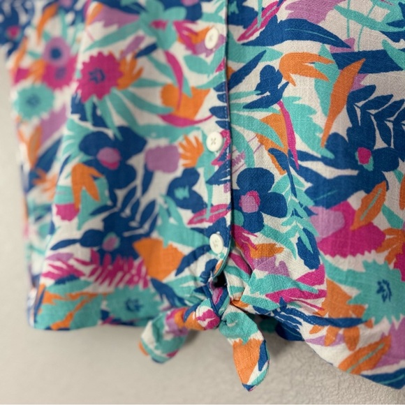 Cat & Jack Blue and Orange Button Down Shirt - Picture 6 of 13